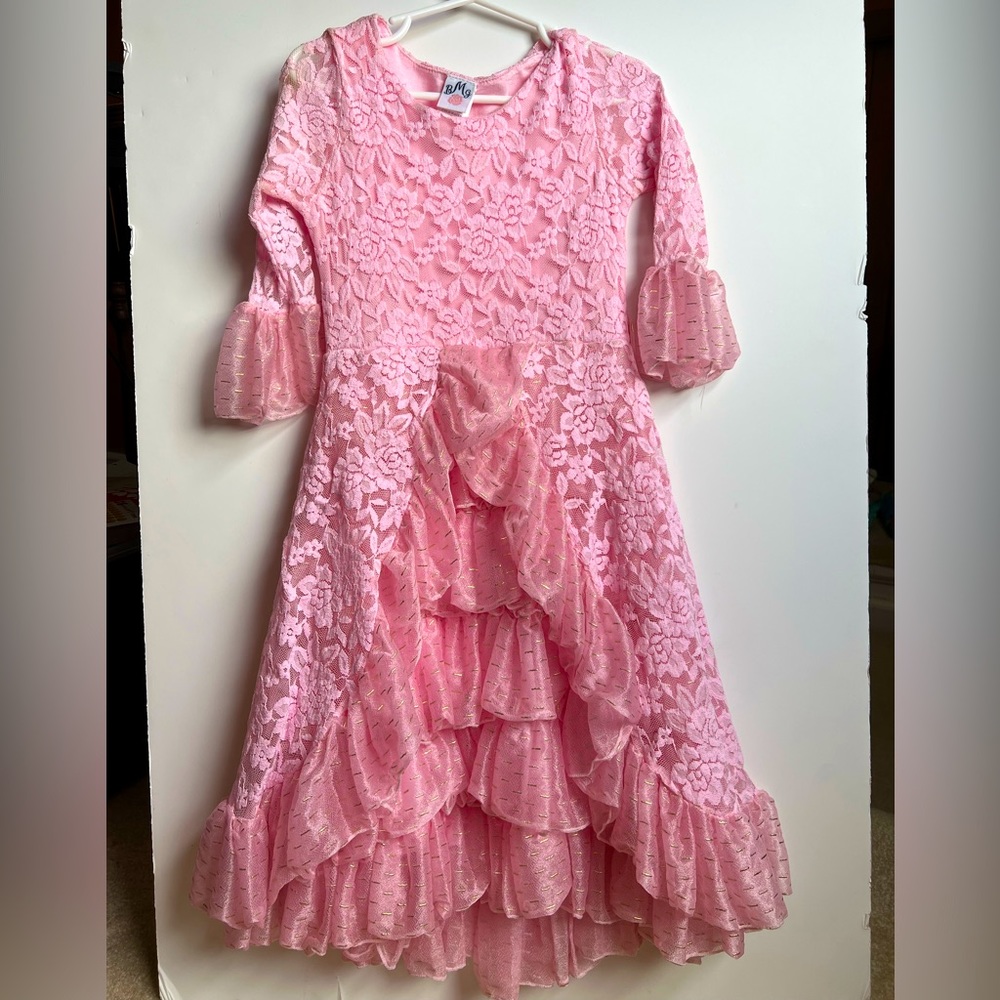 Mia Belle Baby size 4T/5Y Lacey ruffle dress EUC